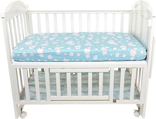 Miniatura 7 de Sábanas orgánicas para cuna (paquete de 2)  100% algodón de jersey orgánico para cuna estándar y colchones infantiles (azul)