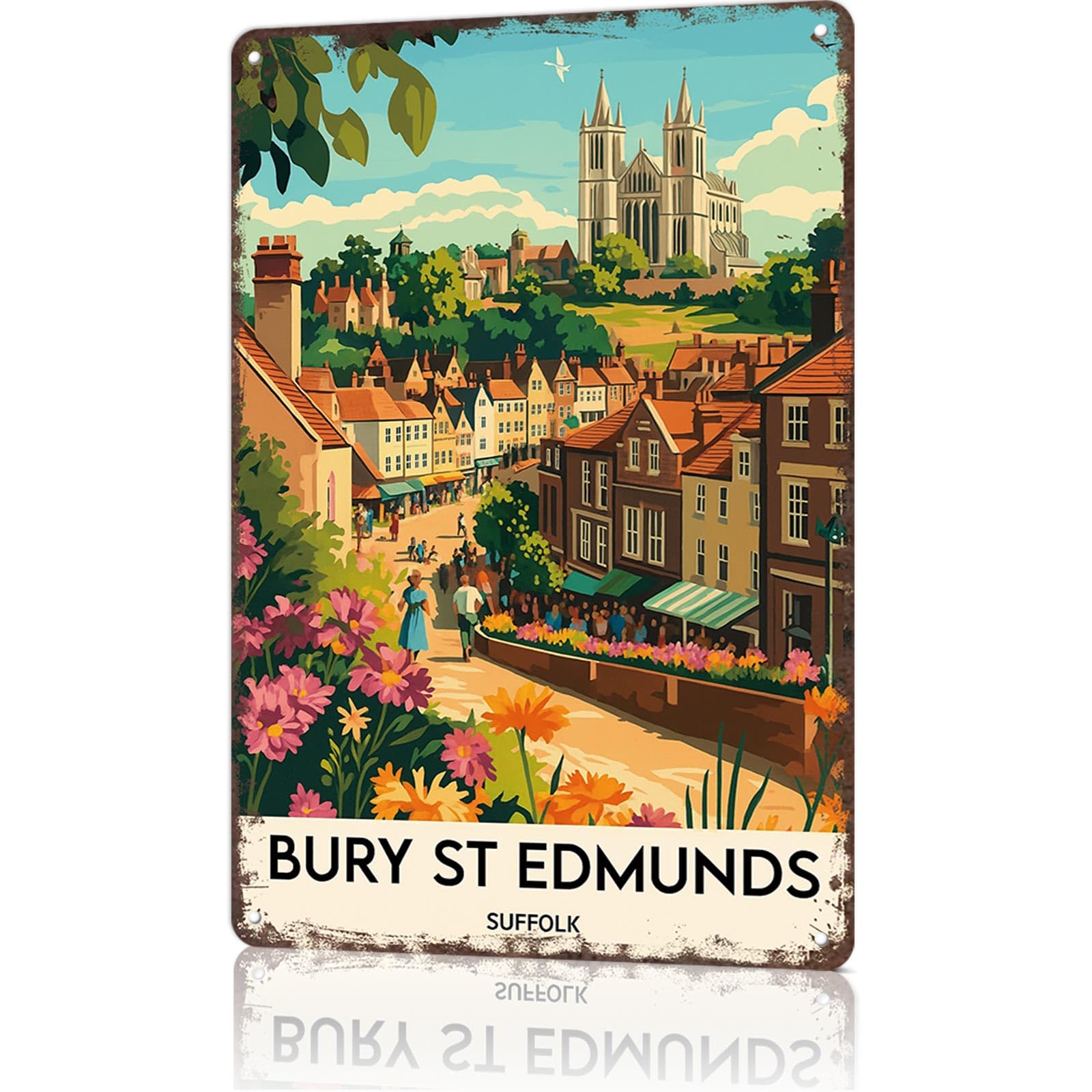KWQDOZF Funny Signs Posters Bury St Edmunds England Wall Art Sign 8X12inch
