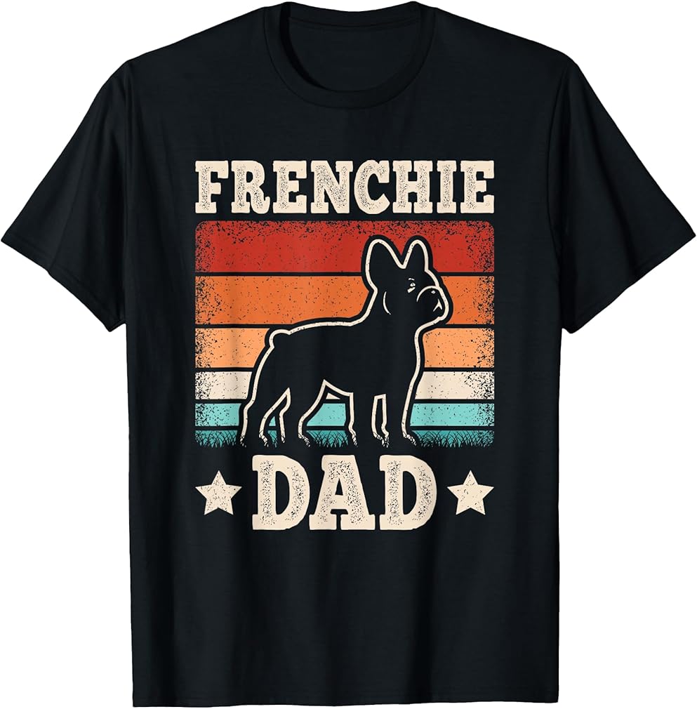 Frenchie Dad Retro French Bulldog Lover Daddy Men T-Shirt