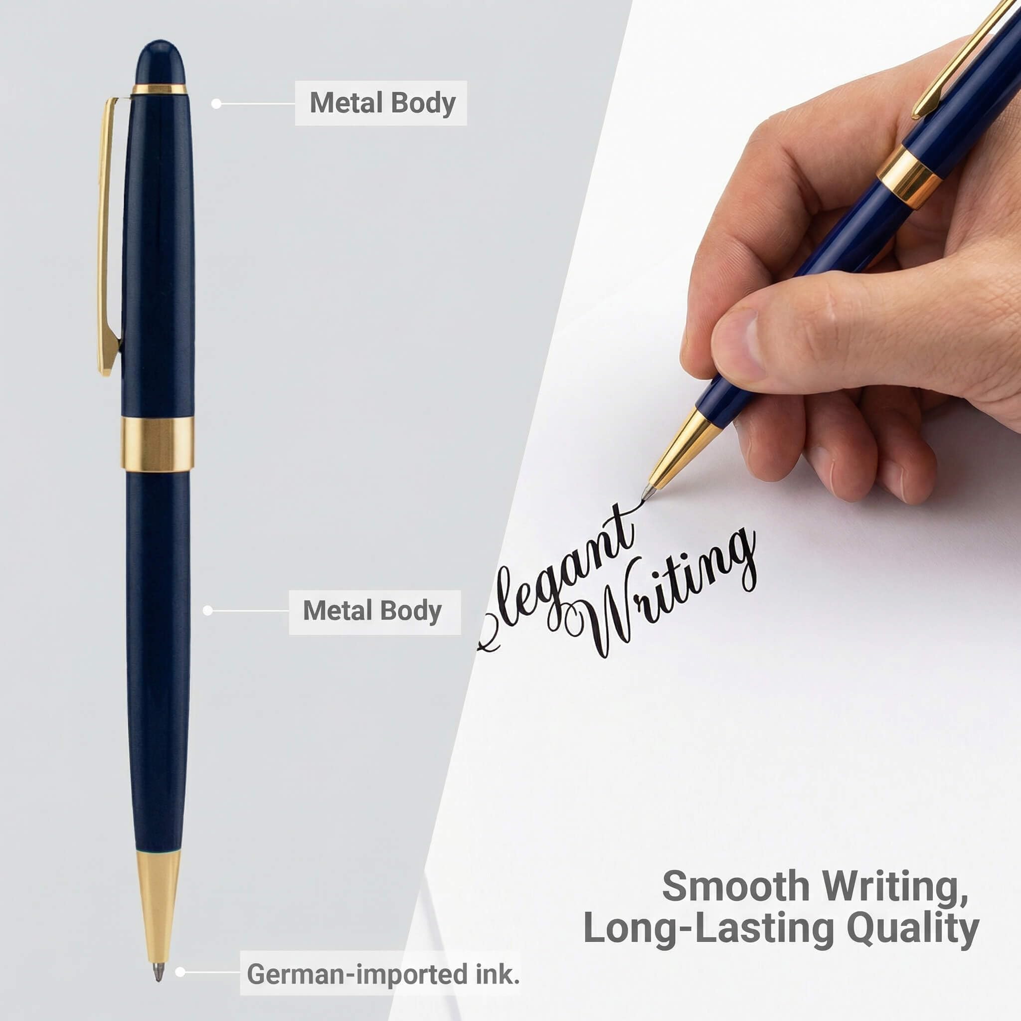 Yastar Penna regalo personalizzata con distintivo personalizzato, penne business di lusso con confezione regalo penne di qualità corpo in metallo – Personalizzata con nome messaggio sulla penna set