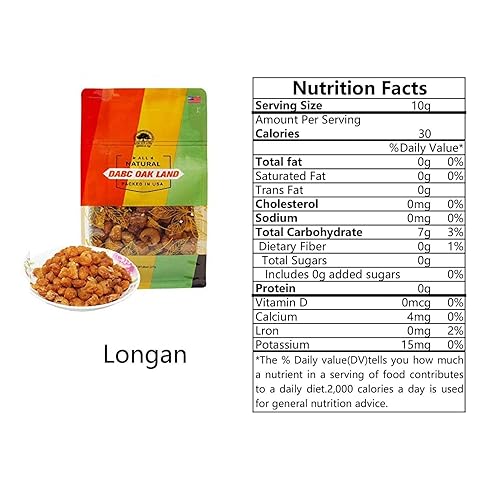 Miniatura 8 de DABC OAK LAND Longan Seco Frutas secas, alta nutrición, alta vitamina, bocadillos, envases americanos. (Longan seco, 3 libras)