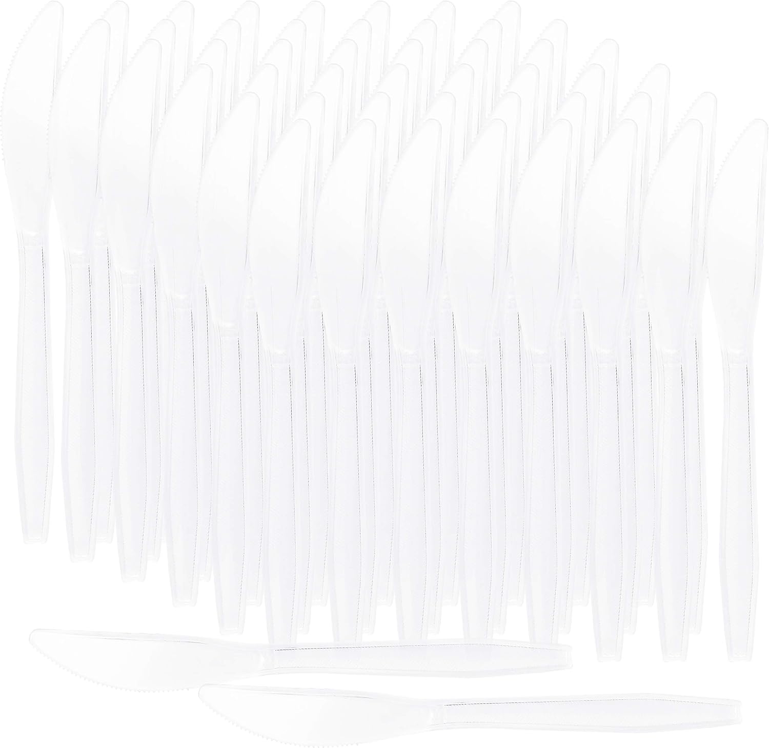 PLASTICPRO Clear Plastic Knives Disposable Cutlery Utensils 50 Count