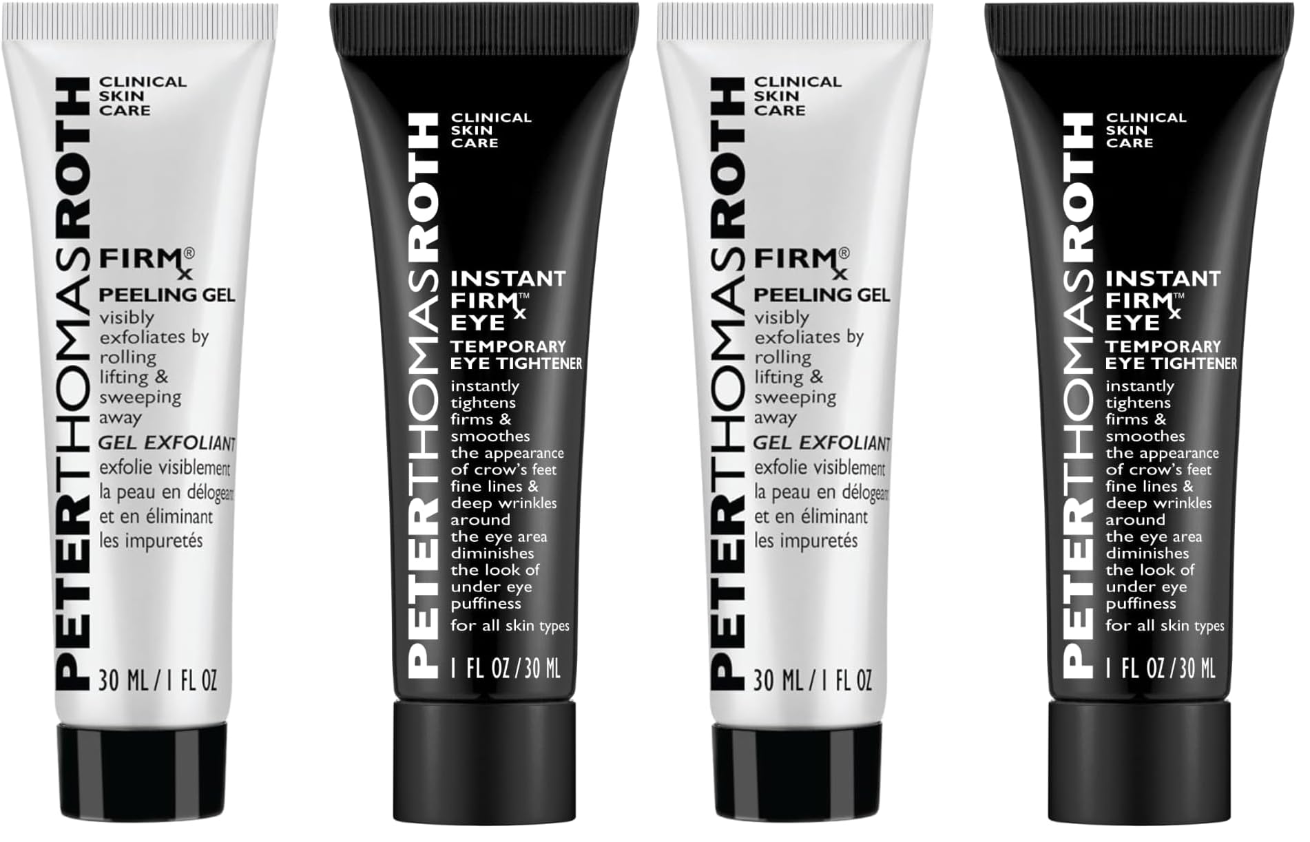 Peter Thomas Roth FIRMx™ Anti-Aging Set – Peeling Gel + Straffendes Gesichtsserum mit Kollagen, Peptiden & Enzymen – Exfolierend & Hautverjüngend – Für reife & müde Haut – 30 ml Serum + Peeling
