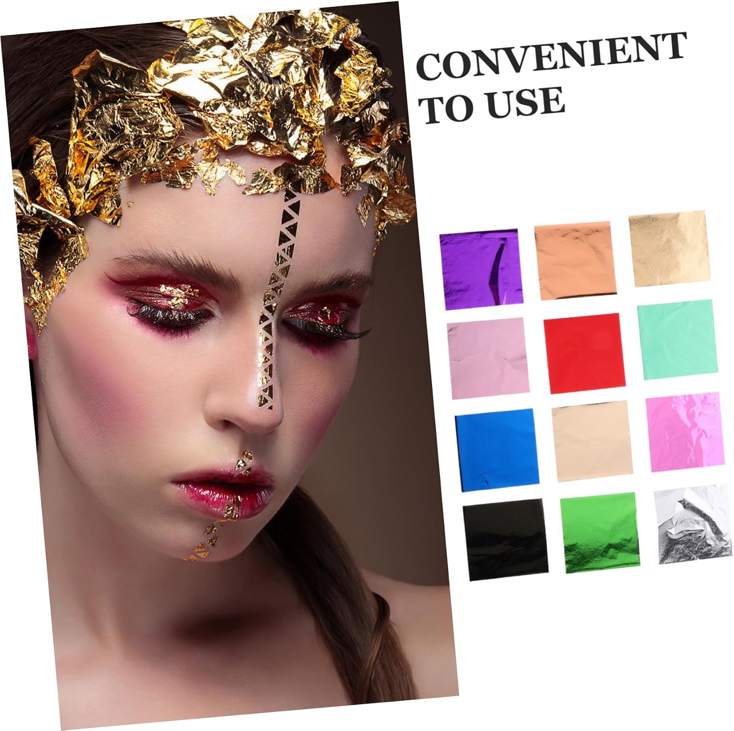 240pcs Gold Foil Sheets Colors Imitation for Crafts Nail Art Painting and Decorative Projects Versatile Craft Supplies for Artists and Enthusiasts