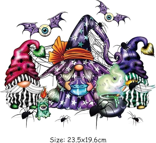 Miniatura 5 de 3 hojas de calcomanías para planchar de Halloween para planchar para Halloween, parches para planchar, apliques de calabaza, ojos de murciélago,