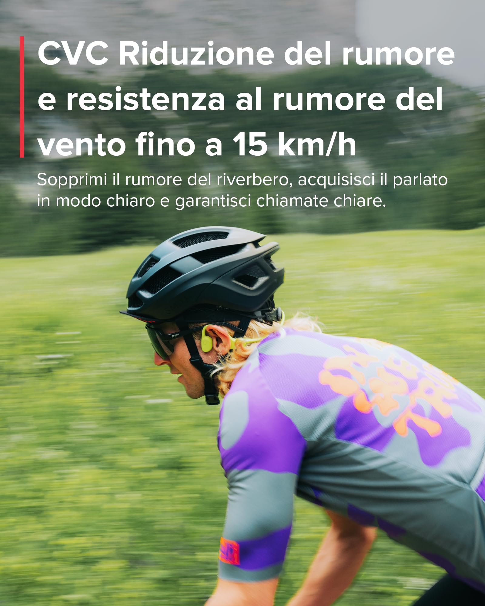 SUUNTO Sonic Cuffie Conduzione Ossea Senza Fili, Auricolari Sport Wireless Over-ear Bluetooth 5.2, Impermeabilità IP55 Waterproof, Eccellente Qualità del Suono, Autonomia di 10 Ore, per Corsa Running