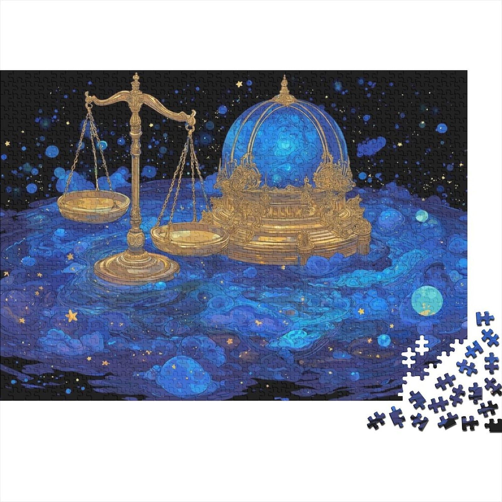 Astrology Scales Symbol Puzzle 1000 Pieces Challenge Game for Adults, Impossible Jigsaw Puzzles 1000 Piece Educational Games Home Decoration 70x50cm/1000pcs — image 1