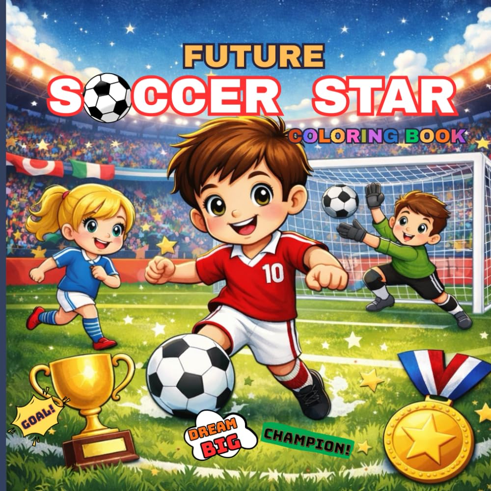 Future Soccer Star Coloring Book: Football Coloring Pages for Kids | Fun & Easy Football Coloring Pages for Boys and Girls Who Love Soccer