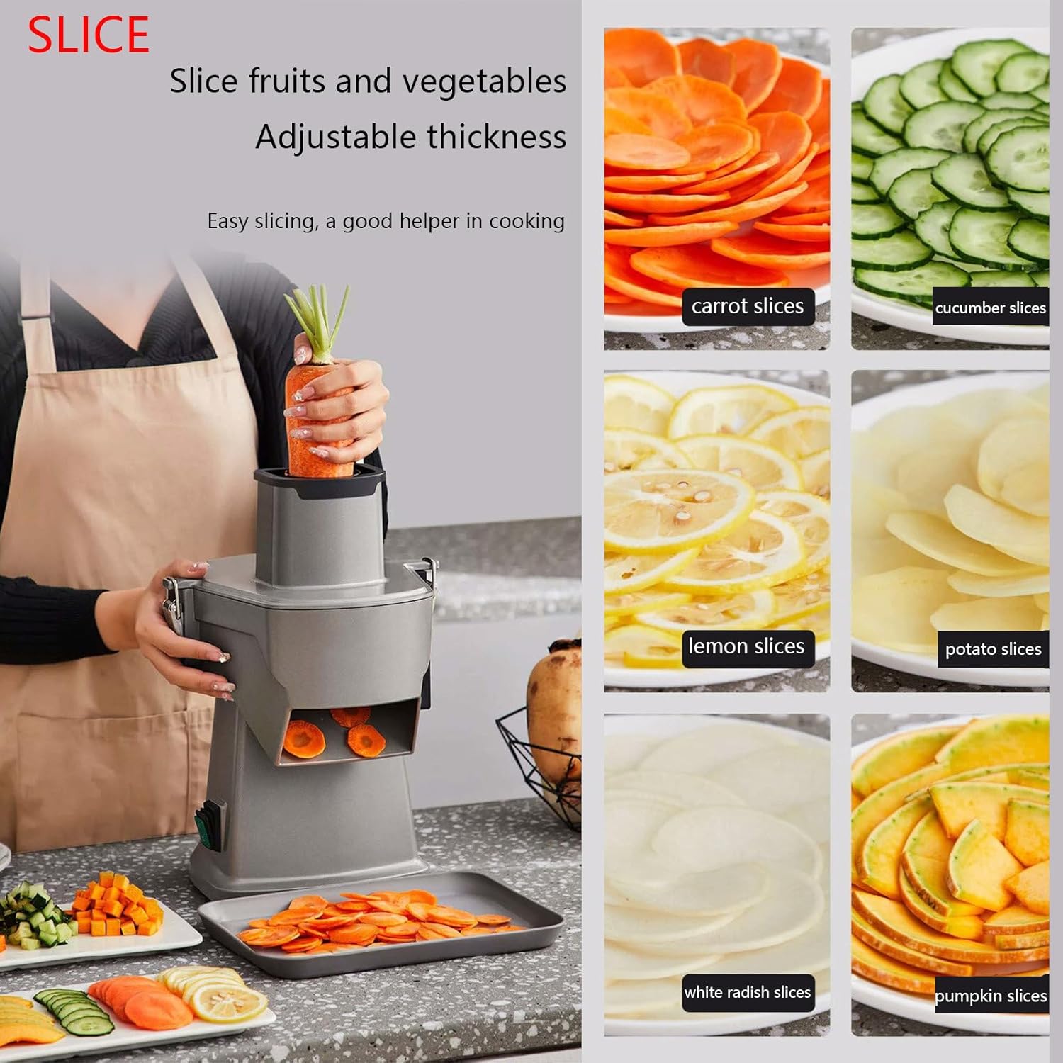 Electric Dice Food Processor, Commercial Vegetable Chopper, Dicing Machine Automatic Potato Onion Slicing Cube Cutting, for Commercial and Home Use