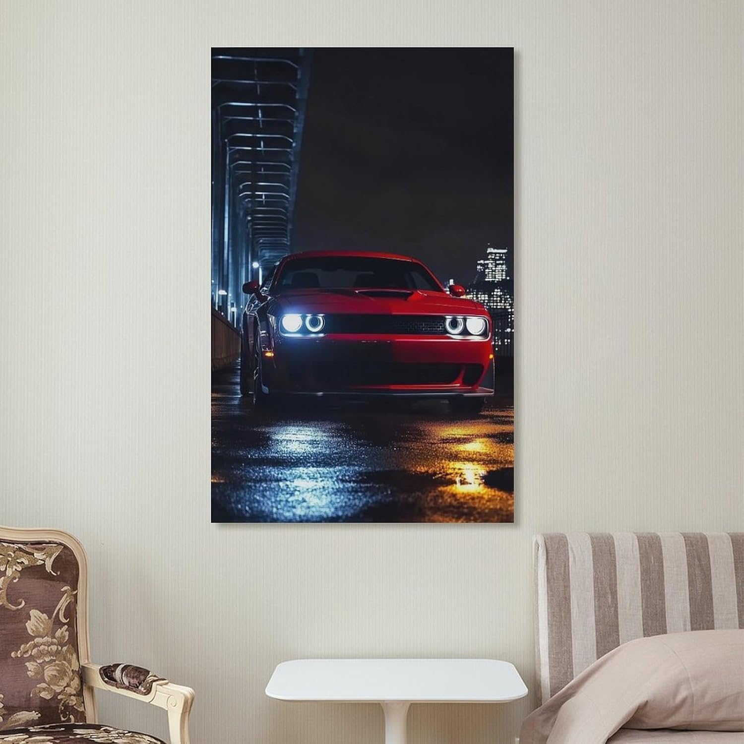 Night City Red JDM American Muscle Car Modified Poster Print Canvas Wall Art Pictures Decor for Bedroom Bathroom Living Room Office Home Wall Decor 12x18inch(30x45cm) - Image 7
