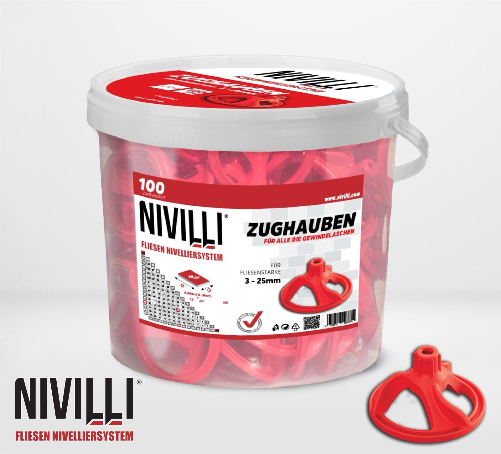 SPINNY - Sistema di livellamento 100x SPINNY Caps cofani di trazione, ausilio alla posa, alette di trazione, alette filettate, utensile per piastrelle, ausilio alla posa di piastrelle