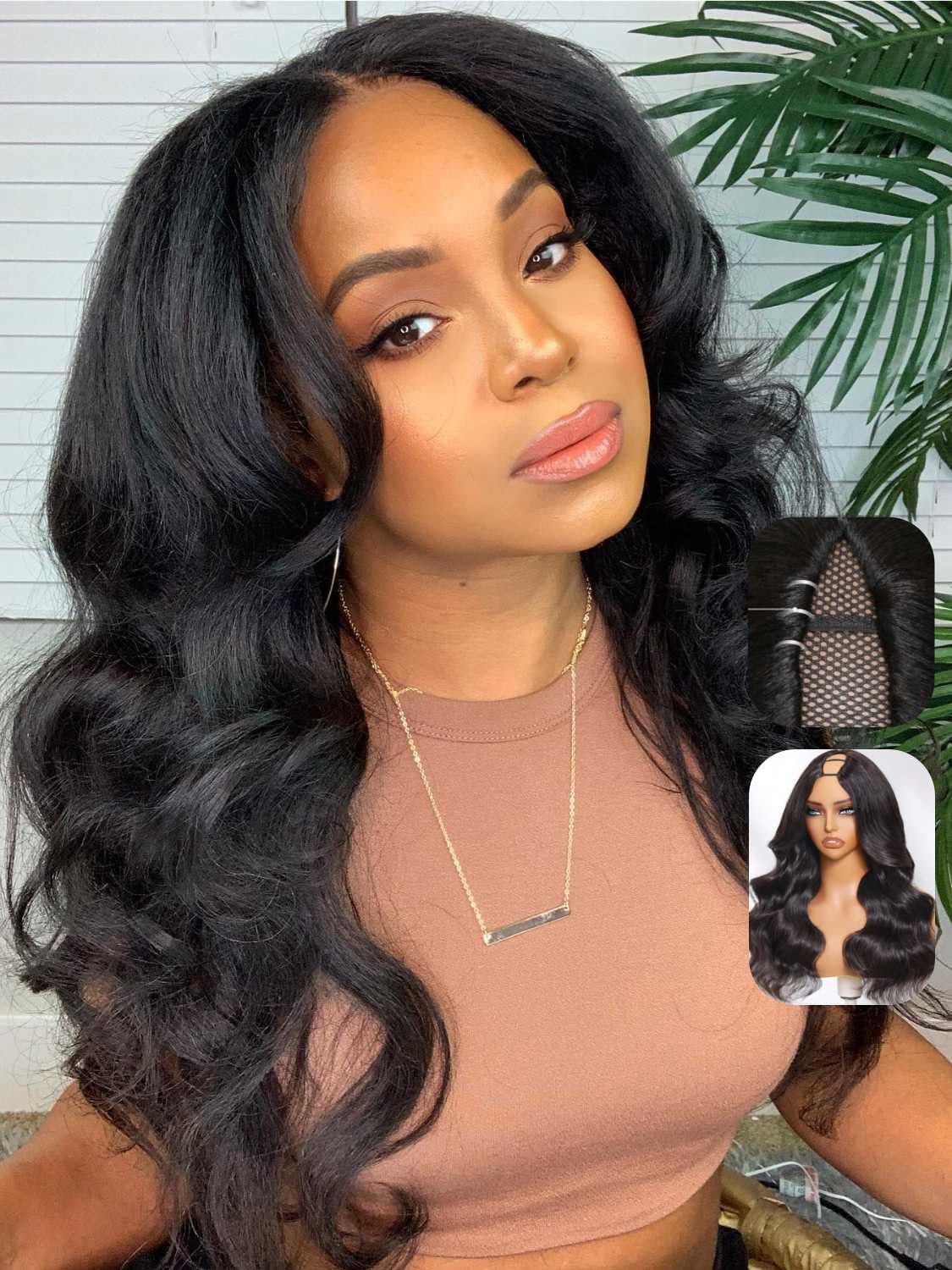 Beauty Forever Small Cap V Part Wig Body Wave Human Hair No Leave Out No Glue No Gel Upgraded U Part Wigs For Women,10A Grade Wear And Go Beginner