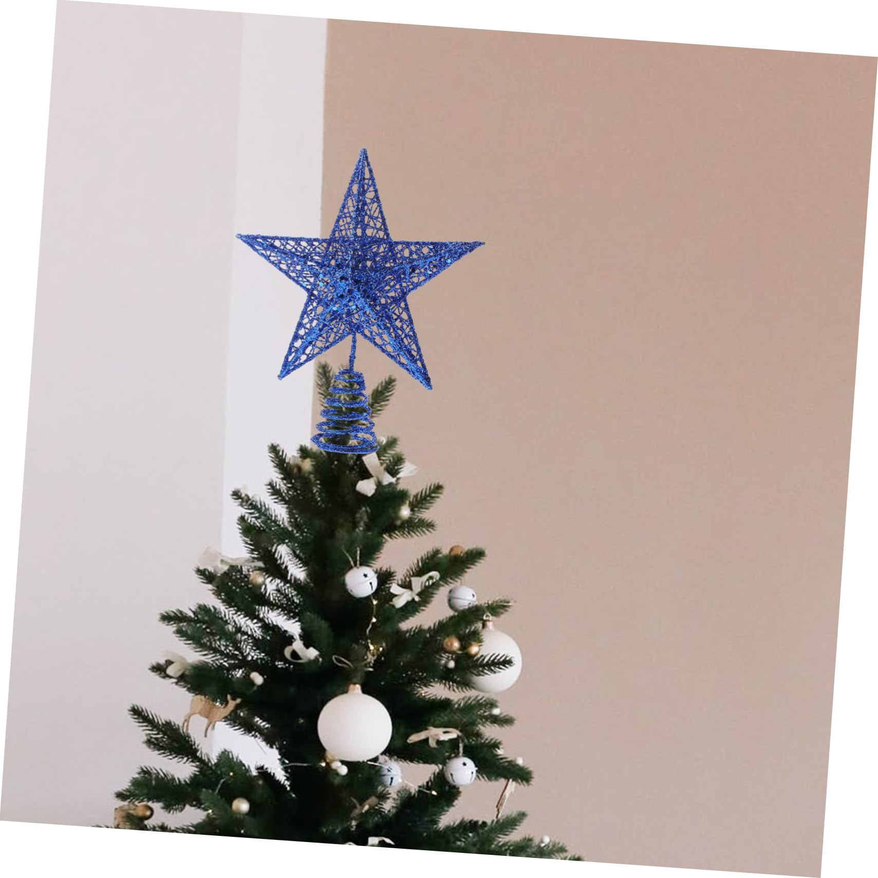 Alipis Étoile de Noël Pailletée pour Décoration de Sapin Cimier Léger et Compact pour Créer Une Ambiance Festive à Domicile Pendant Les Fêtes
