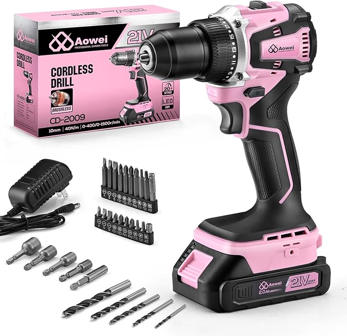 Taladro Atornillador Inalámbrico AOWEI 21V con Batería 2.0Ah y Cargador miniatura 4