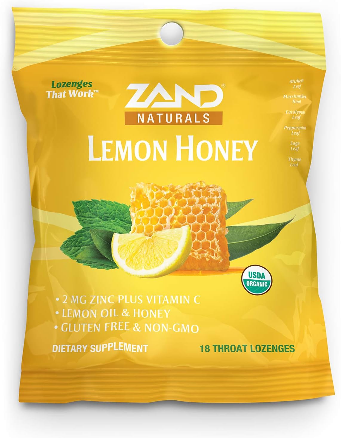 Zand Immunity Organic Lemon Honey HerbaLozenge Immune