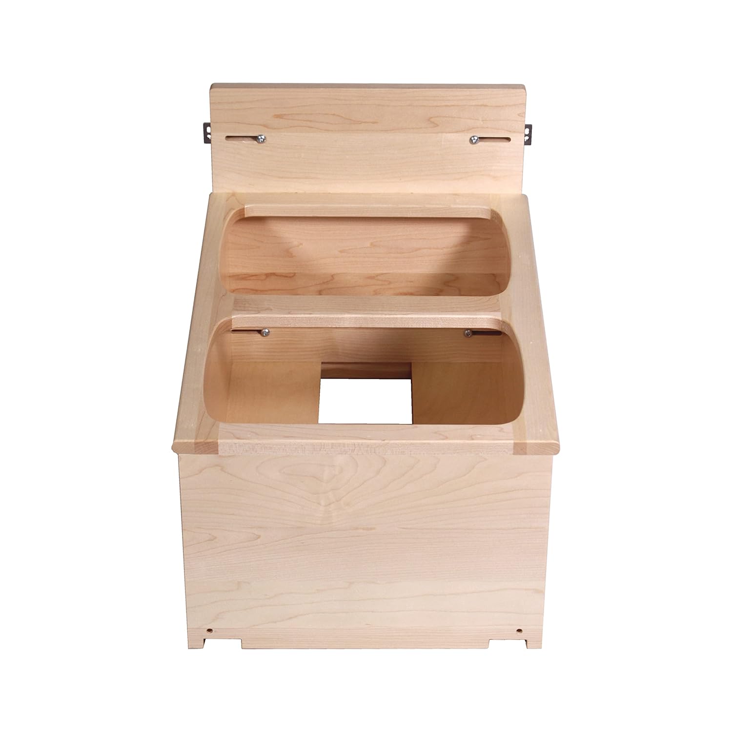 Custom Service Hardware Meadow Lane Double White 35 Qt. Pull Out Bottom Mount Waste Container with Blum Motion Slides