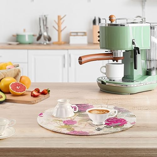 Miniatura 6 de 3 Pcs Trivet Pot Holder Pink Roses Flower Modern for Hot Pots and Pans 15in Cotton Thread Weave Heat Resistant Table Mats for Cooking Pot Home