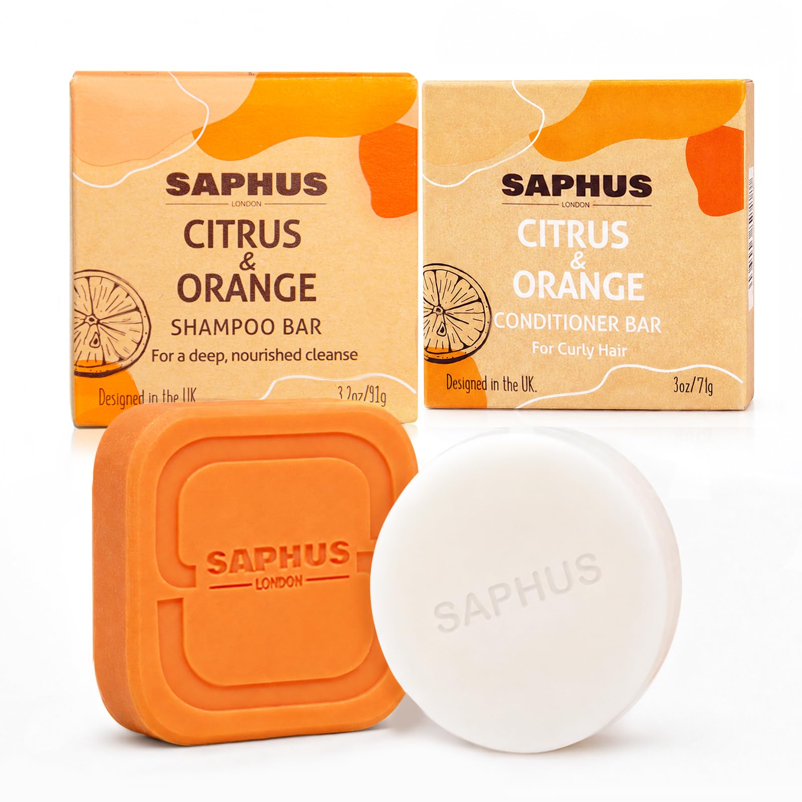 Argan Oil Shampoo & Conditioner Bar Set for Dry, Curly Hair
