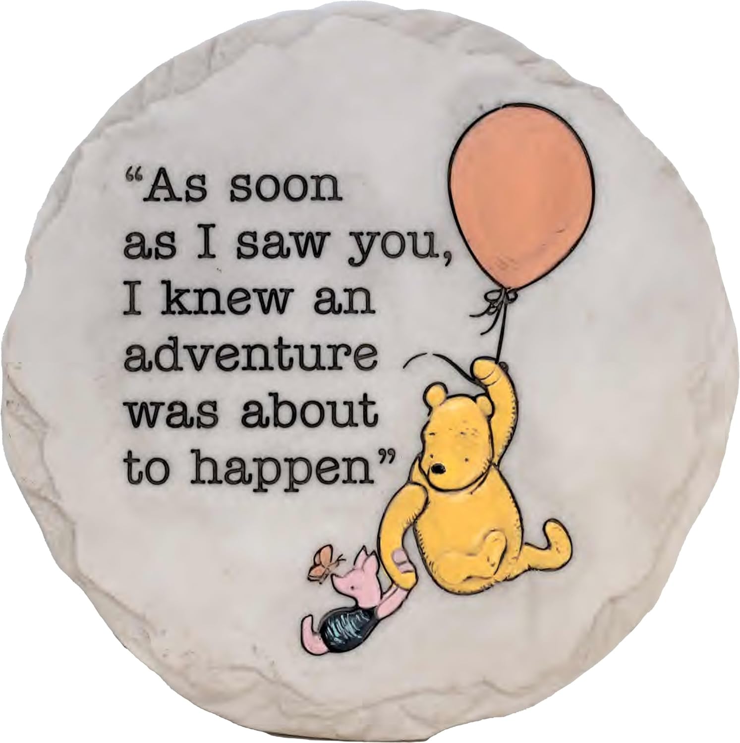Spoontiques - Garden Décor - Pooh Adventure Stepping Stone - Decorative Stone for Garden