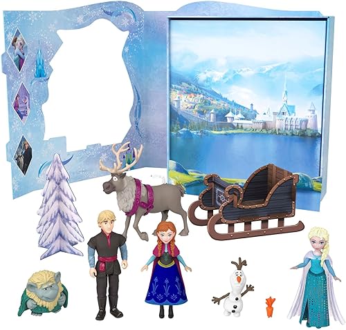 Miniatura 2 de Mattel Disney Frozen Toy Set con 6 personajes clave, juego clásico de cuentos, 4 muñecas pequeñas, 2 figuras y accesorios, inspirado en la película