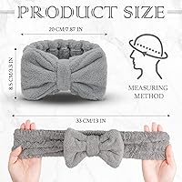 Vista 3 de Diadema de toalla de 3 piezas para mujer, diadema de maquillaje para lavar la cara, maquillaje de spa, diadema de microfibra con lazo para la ducha