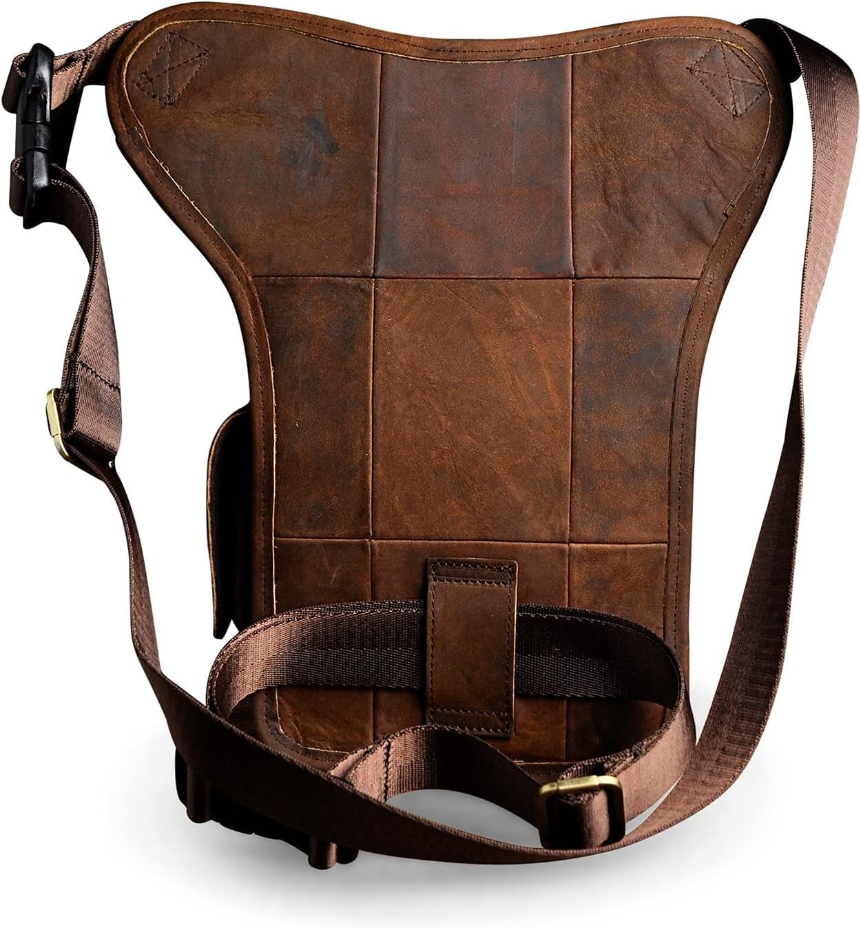 Marsupio Gamba Moto Borsa Da Gamba, Coscia In Pelle Moda Uomo Casual Messenger A Tracolla Design Viaggio(Dark Coffee)