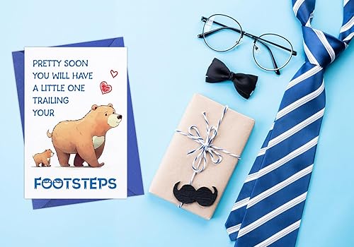 Miniatura 5 de PETCEE Divertidas tarjetas del primer día del padre para papá de Baby Bump, tarjeta de felicitación del primer día del padre de bebé, hija, hijo