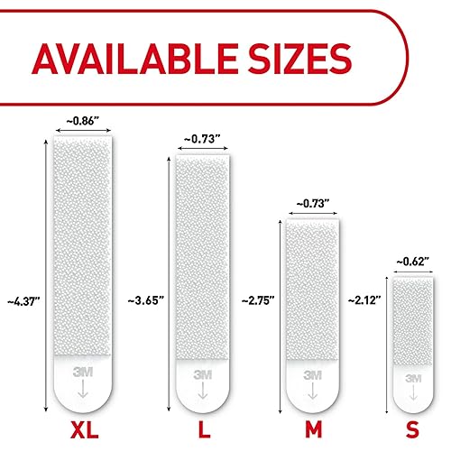 Miniatura 3 de Command Tiras pesadas XL de 20 libras para colgar cuadros, 20 pares (40 tiras), colgadores de fotos colgantes sin daños, resistentes, ideales para