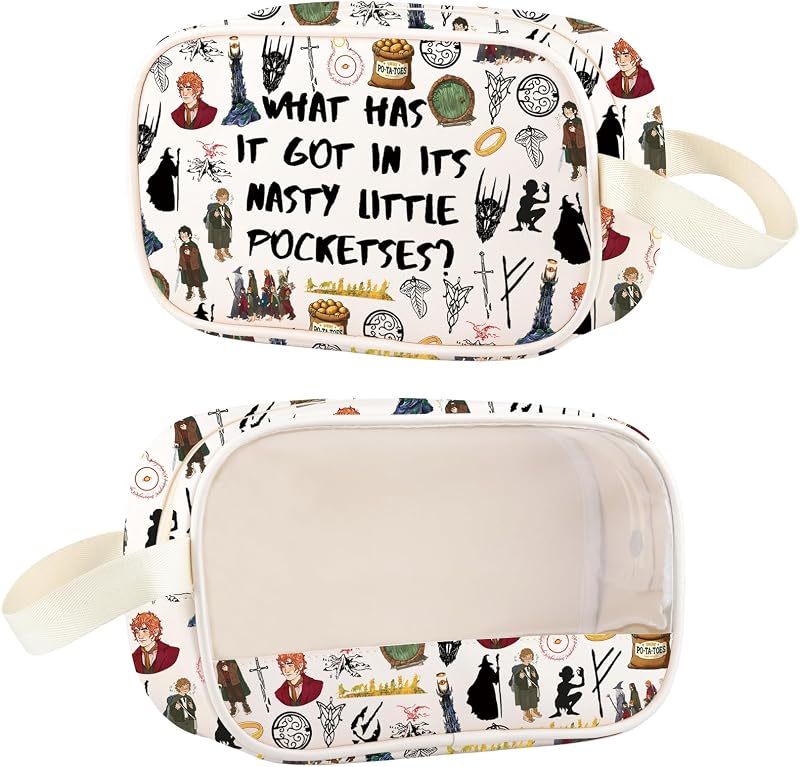 Necessaire de maquiagem JNIAP com zíper e estampa WHAT HAS cmb