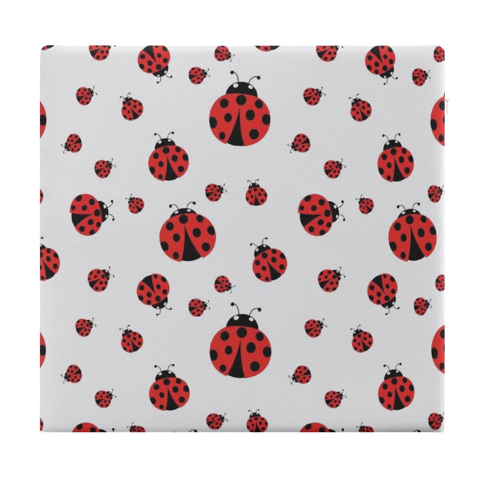 Chair Cushions Compatible with Ladybug Red Black Dots White for Dining Chairs, Comfy Square Memory Foam Seat Pad, Sofa Chair Stool Decor Cushion, Outdoor Patio Seat Cushions for Pressure Relief