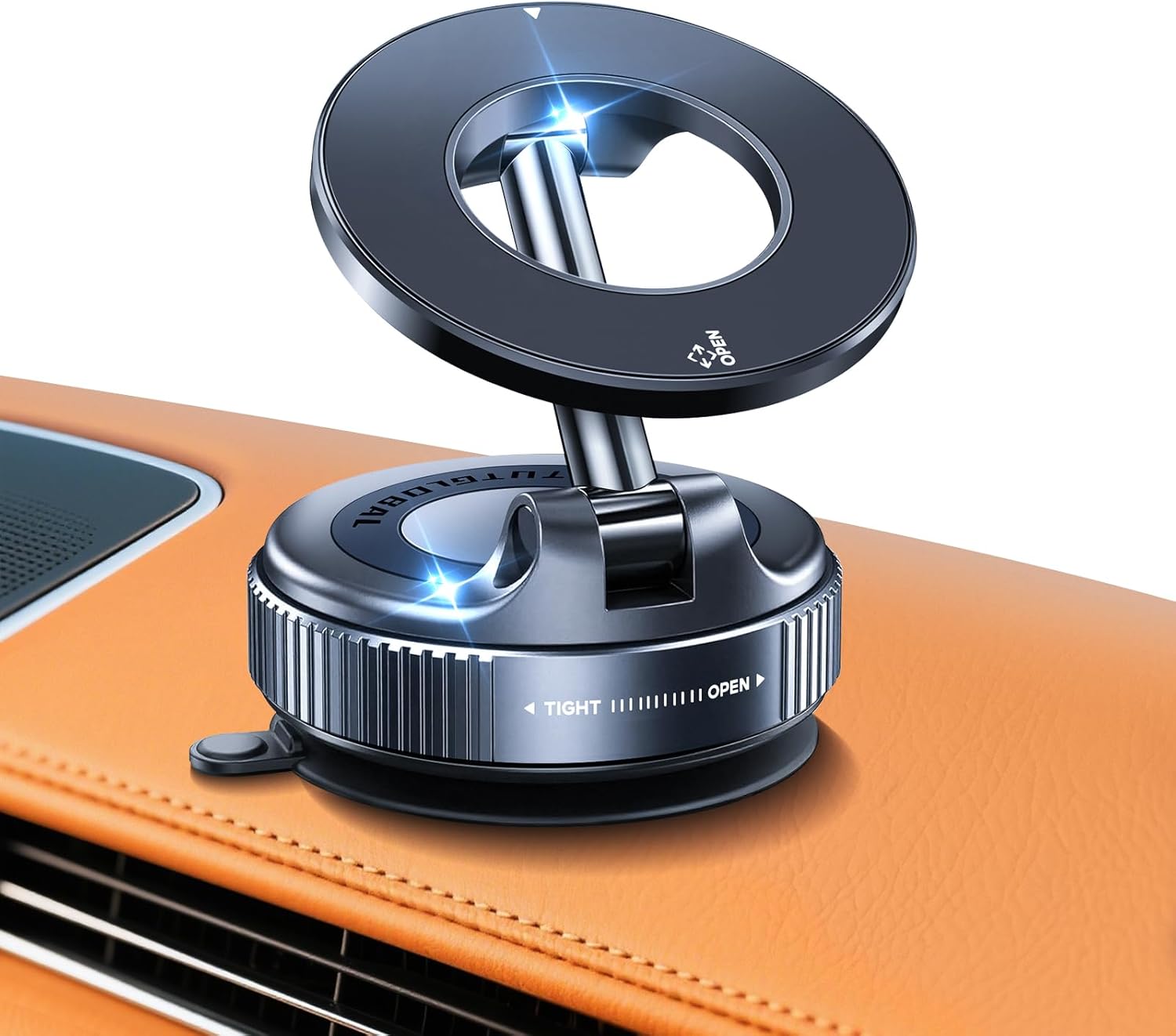 Upgraded【Anti-Loose-Arm Version】 Nano Gel Vacuum Magnetic Car Phone Holder Mount,360° Adjustable Suction Cup Phone Holders for Your Car for MagSafe Cases iPhone 17-12 [108lbs & 3000gf]