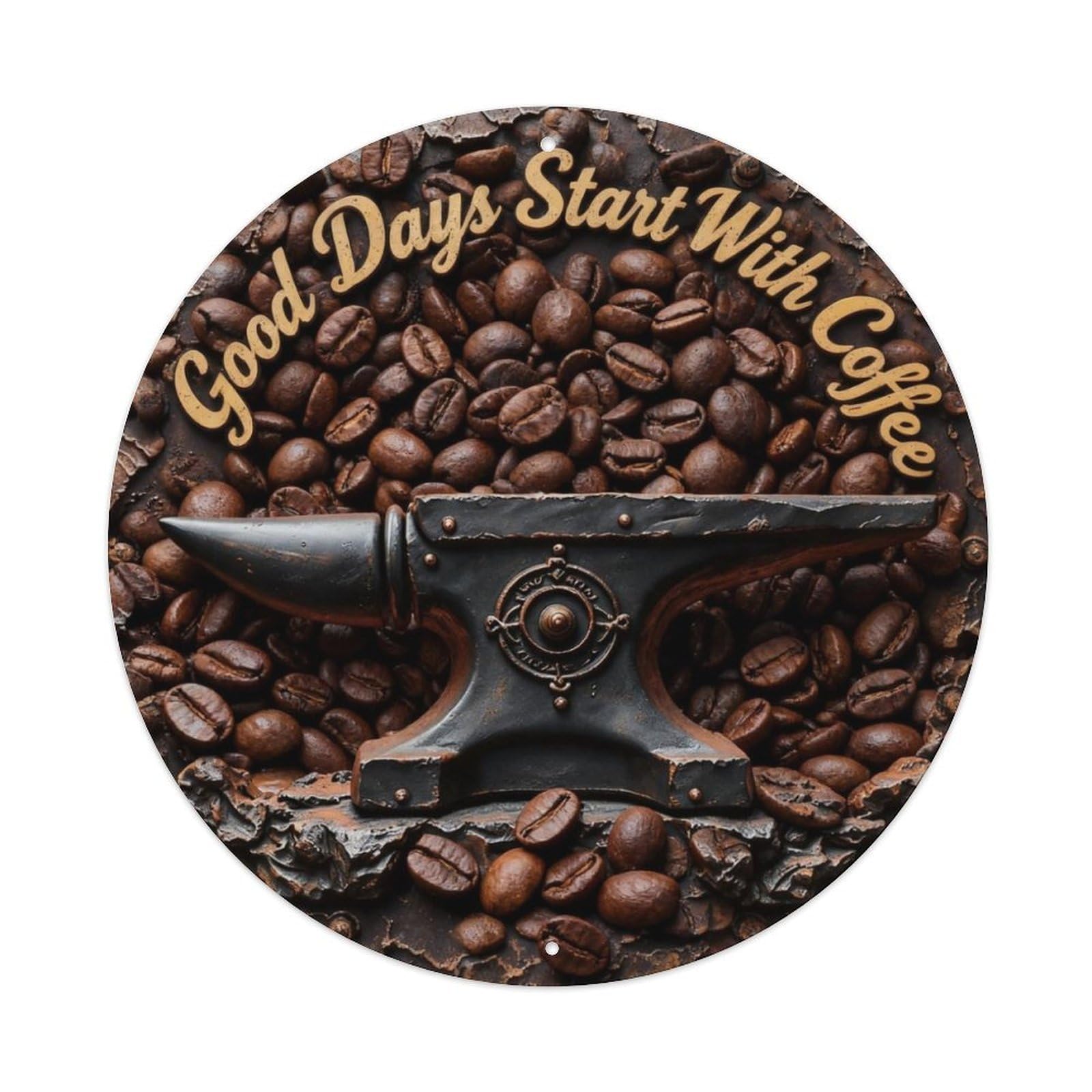 Good Days Start With Coffee Metal Tin Sign Plaque