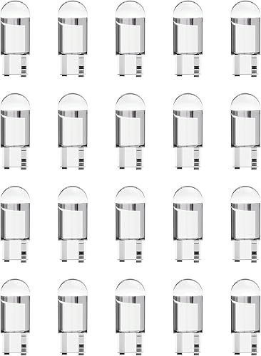 Juego de 20 bombillas de repuesto para interiores de automóvil, 6000 K, 0.906 in, T10, de cuña, para cúpula, mapa, lectura, maletero, luces de