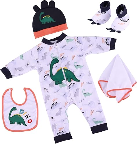 Miniatura 7 de BABESIDE Juego de 4 piezas de ropa de muñeca Reborn de 20 pulgadas para muñecas Reborn de 17 a 22 pulgadas, ropa de bebé con sombrero, rosa