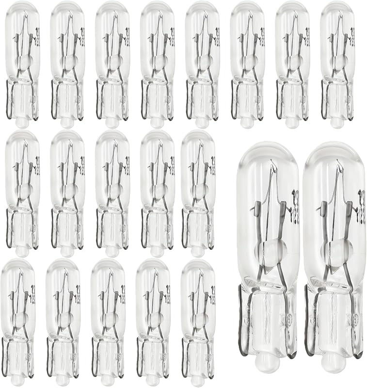 20 pcs T5 12v 1.2w Led Ampoules Pour Voiture, Tableau de Bord et Compteur, LumièRe Blanche IntéRieure, Indicateur, Plafonnier, MatéRiau Quartz Verre Durable, pour Voiture Moto Camion