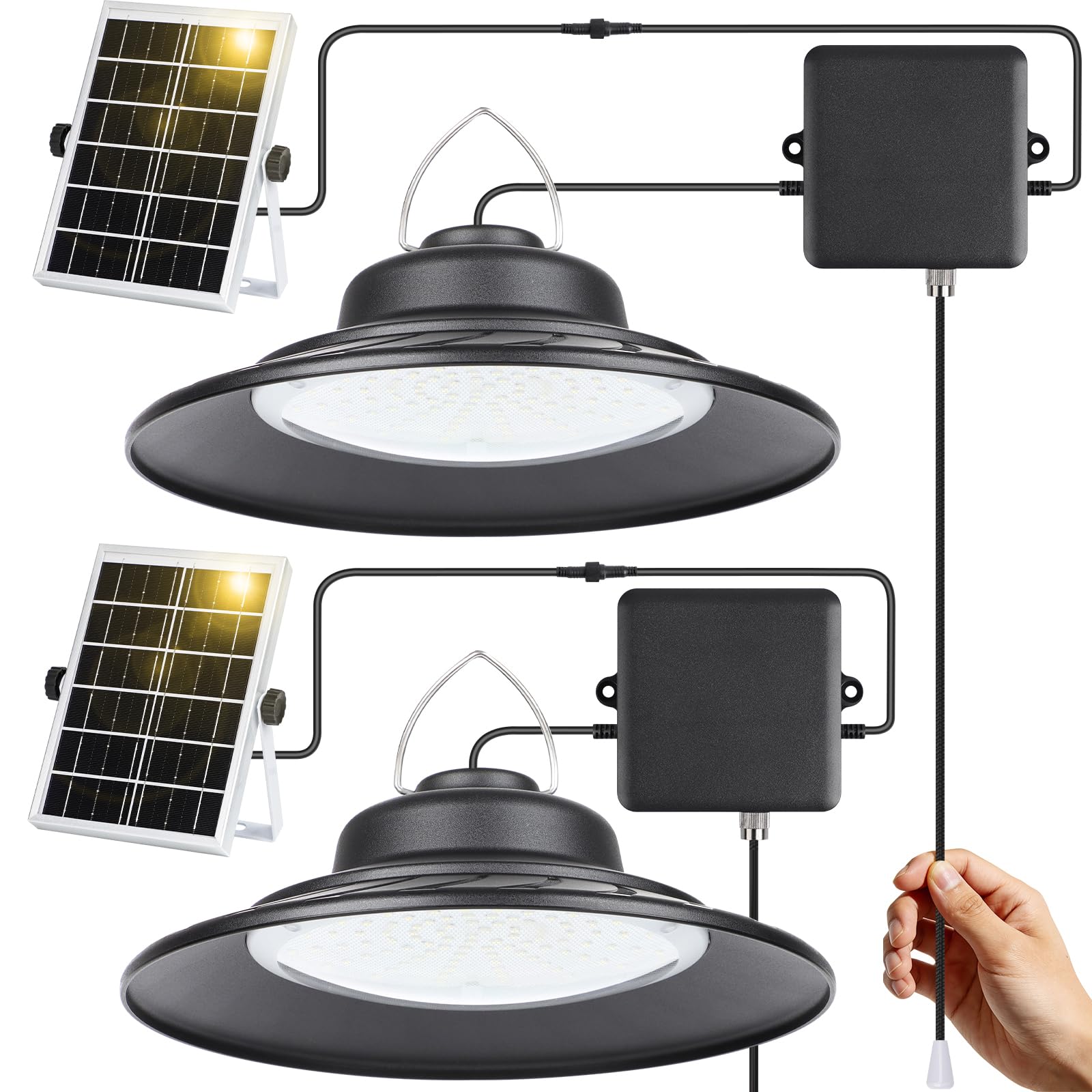 ropelux Solar Powered Shed Light Pendant 2 Pack