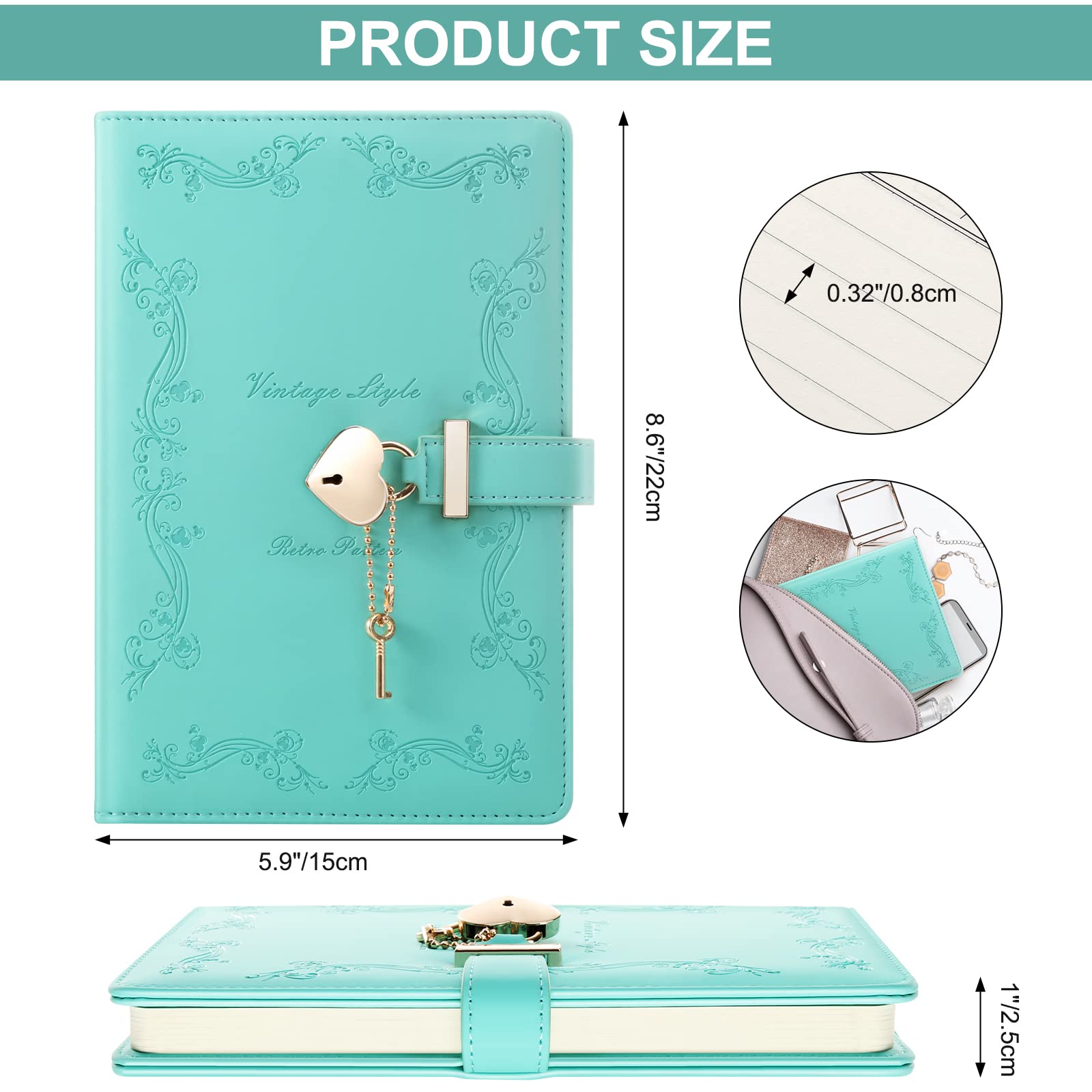 Amazon.com : Mousbull Lock Diary with Key and Pen for Girls