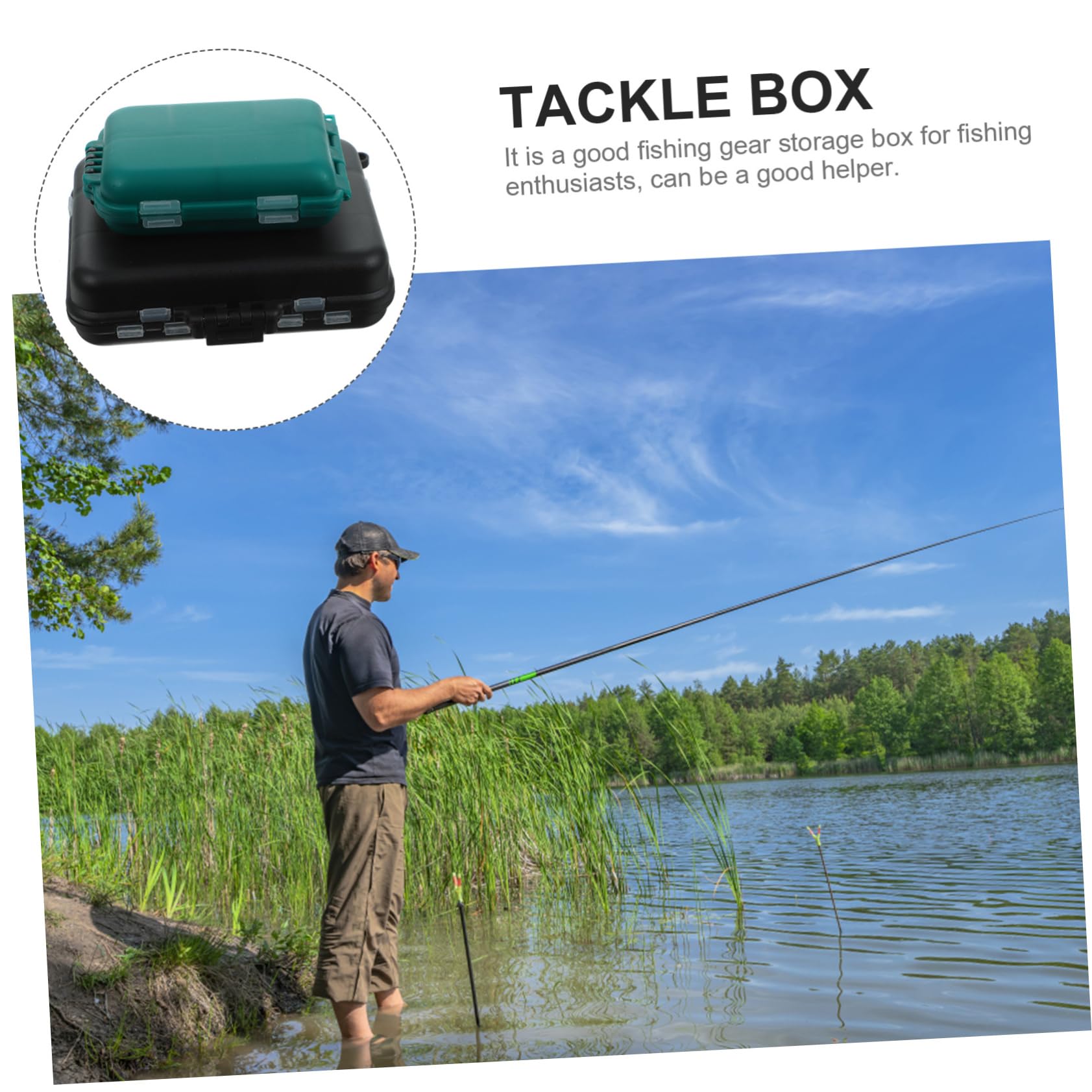 VICASKY 2Pcs Fishing with Compartments Double Layer Storage Case for Bait Hooks Accessories Versatile Fishing Tackle Container