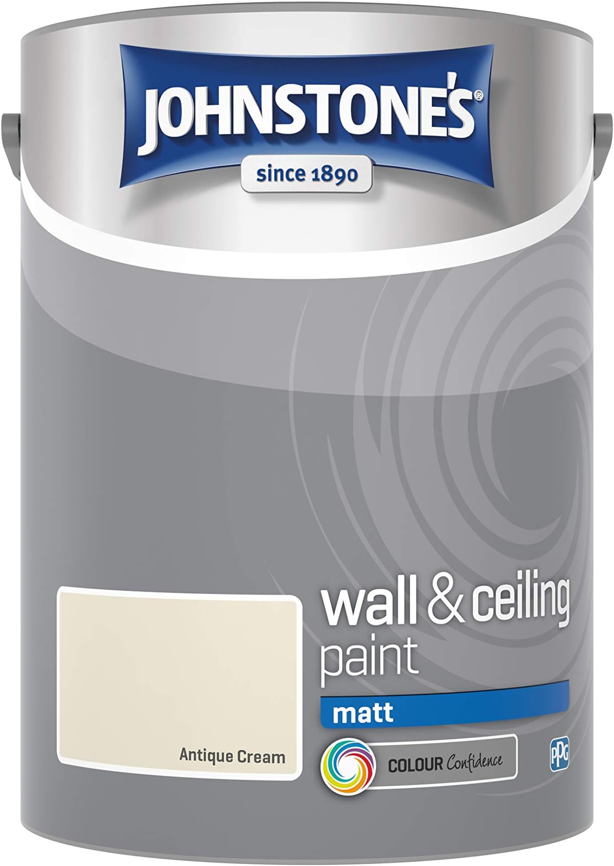 Johnstone's - Wall & Ceiling Paint - Antique Cream - Matt Finish - Emulsion Paint - Fantastic Coverage - Easy to Apply - Dry in 1-2 Hours - 12m2 Coverage per Litre - 5L