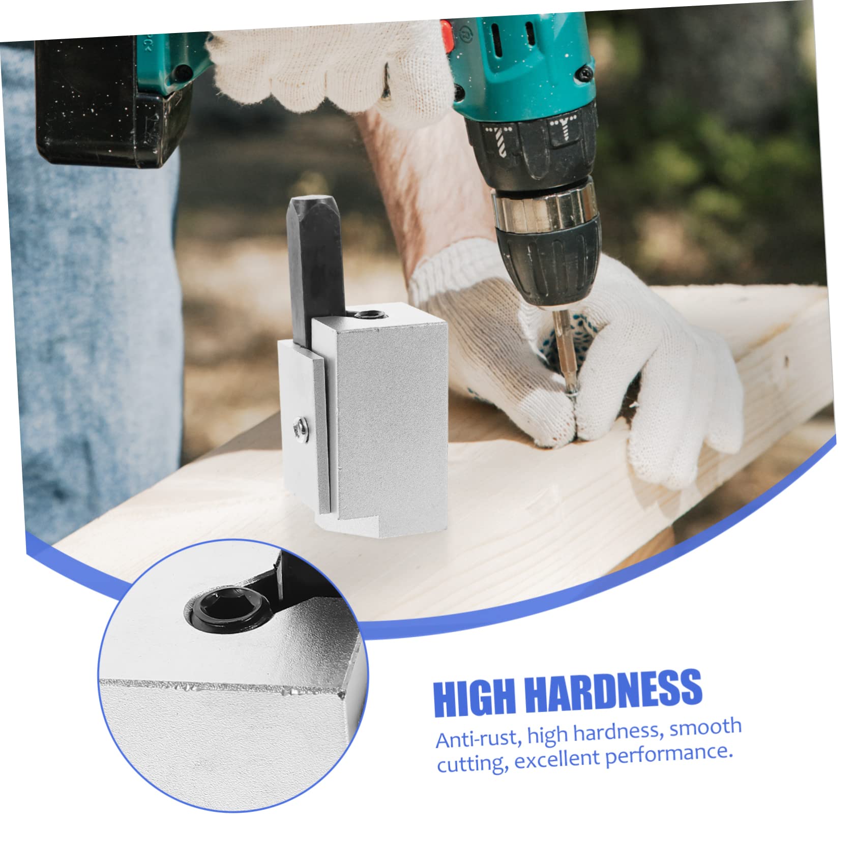 VILLCASE Square Chisel for Woodworking Right Angle Punching Tool Corner Chisel Angle Cutting Tool for Carpentry