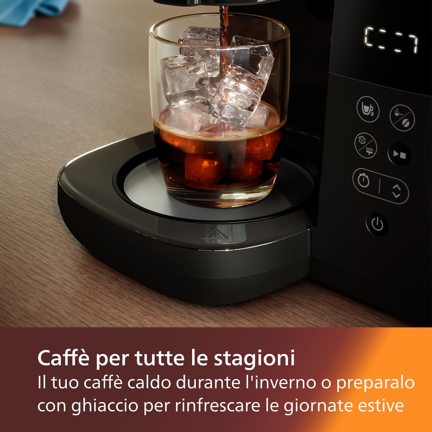 PHILIPS Macchina da Caffè a Filtro All-in-1 - Macinacaffè Conico Integrato per Chicchi Freschi - Prepara in una Caraffa di Vetro da 1,25L o Direttamente in una Tazza (HD7900/50)
