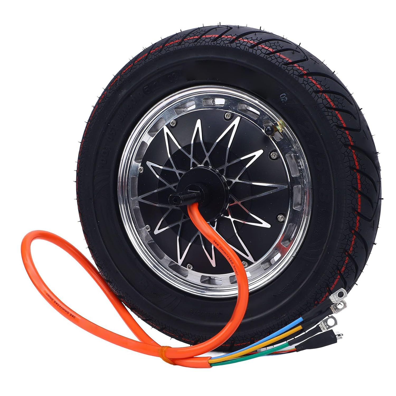 14 Inch Hub Motor, 48V to 72V 2000W to 5000W IPX6 Waterproofing Wheel Hub Motor Kit, Low Noise Electric Bike Wheel Aluminum Alloy for Motorcycle Electric Off Road Vehicle