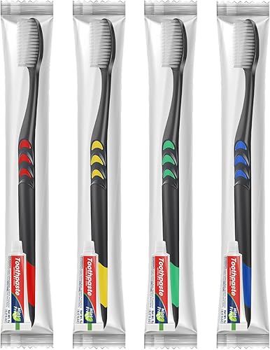 Cepillos de dientes a granel envueltos individualmente con pasta de dientes, juegos de cepillos de dientes de viaje de 100 picos, cepillos de