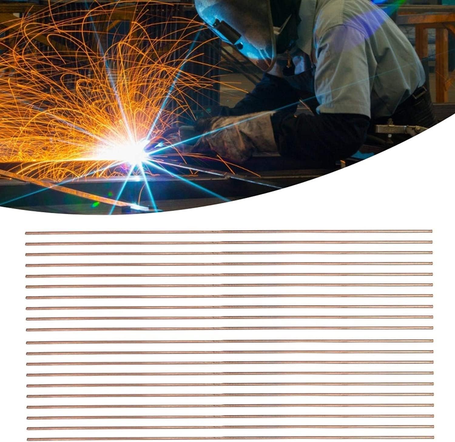 Copper-phosphorus Welding Rods for Air Conditioners and Refrigerators, Copper Pipe Welding Rods, Phosphor-copper Brazing Wires (Color : 5 PIECES-1.0 * 500MM)