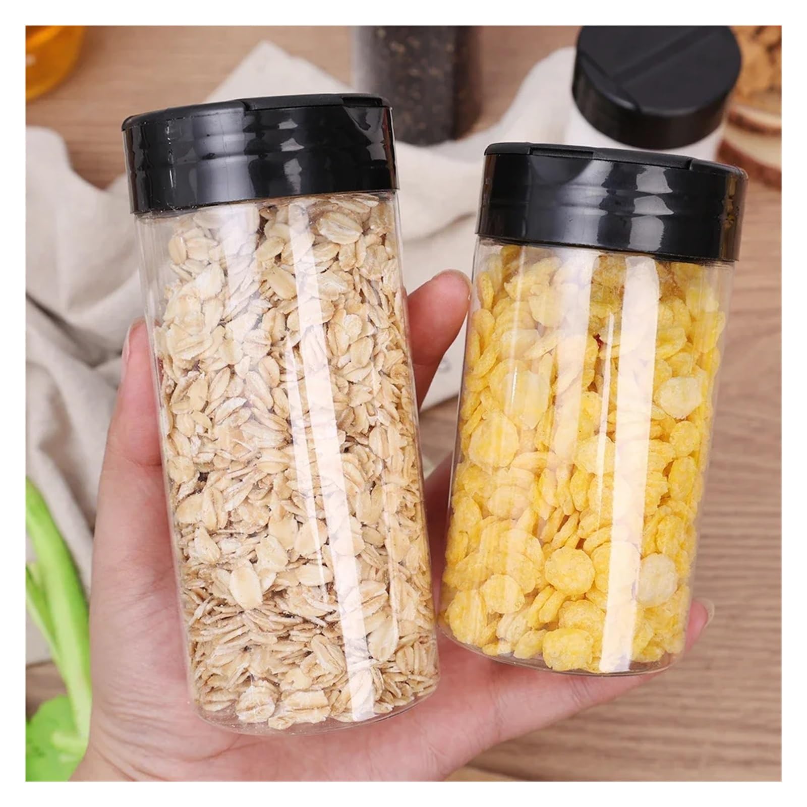 24PCS frascos para condimentos, botellas vacias transparentes para especias | ABS, impermeables, reutilizables para especias, condimentos, polvo sazonador e ingredientes secos