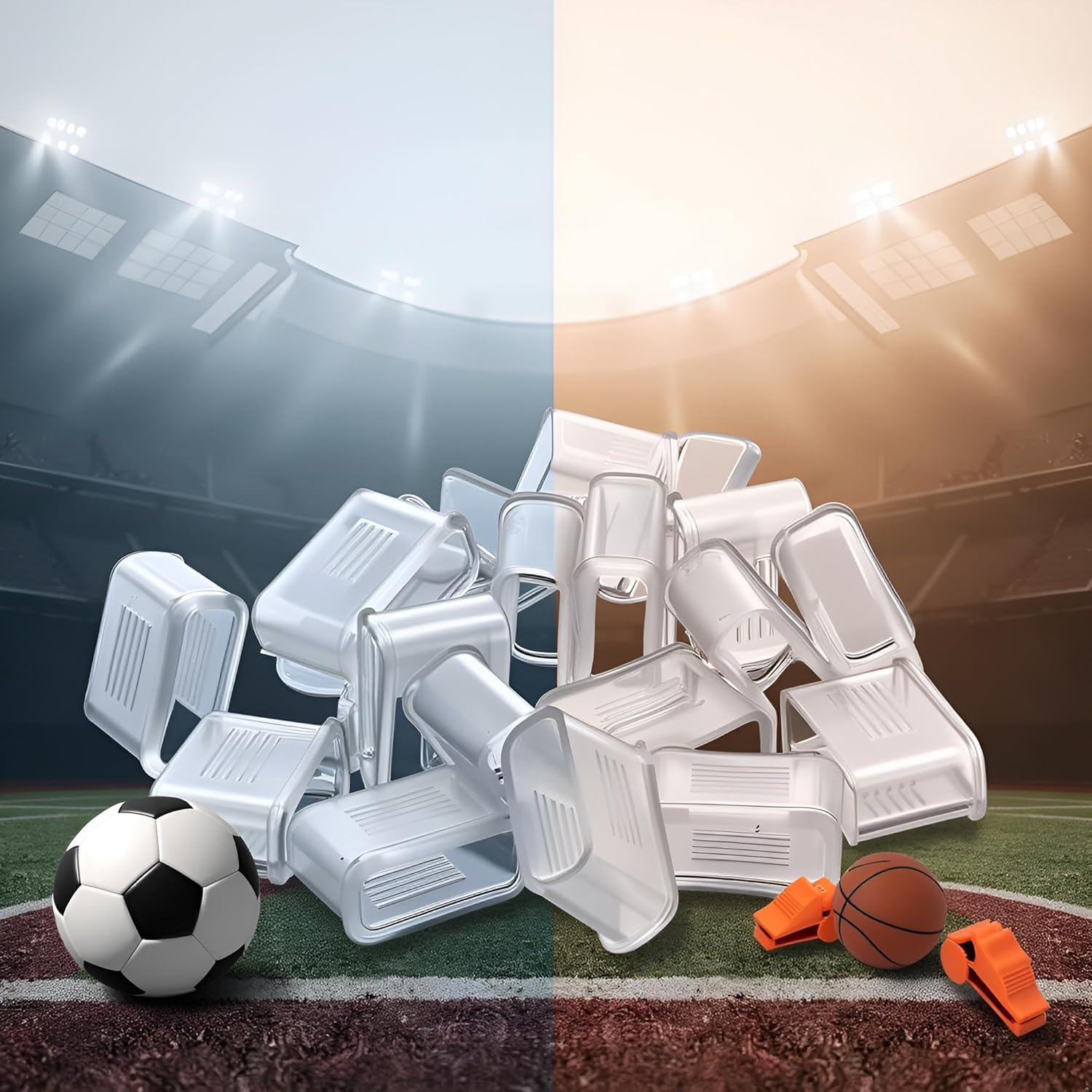 Lot de 10 protège-pipes transparents pour le sport, l'entraînement, le football, le sifflet, la prise des doigts, les sifflets, les entraîneurs, les arbitres