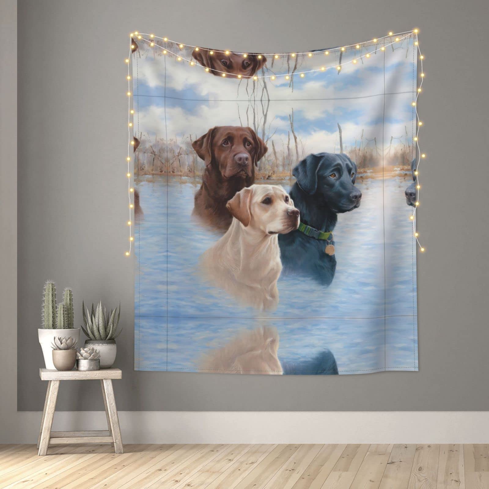 Schwarzer Labrador Wandteppich 152x127cm - Lustiger Wandbehang Für Wohnzimmer & Schlafzimmer