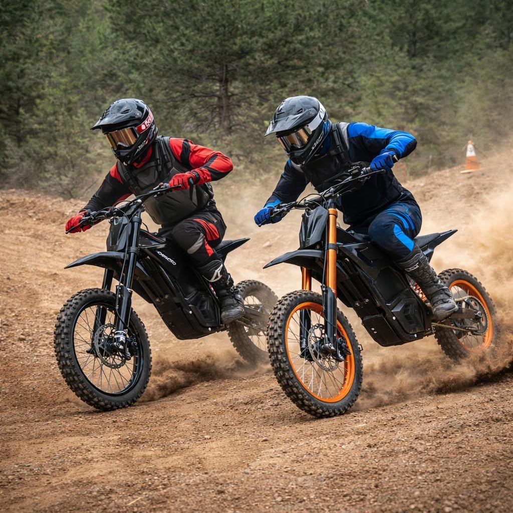 Electric Dirt Bike for Adults - 3000W 40MPH Motor Electric-Motorcycle - 48V 53 Miles Range Battery Dual Hydraulic Brakes and Full Suspensions Mountain Off-Road Electric Dirt Bike
