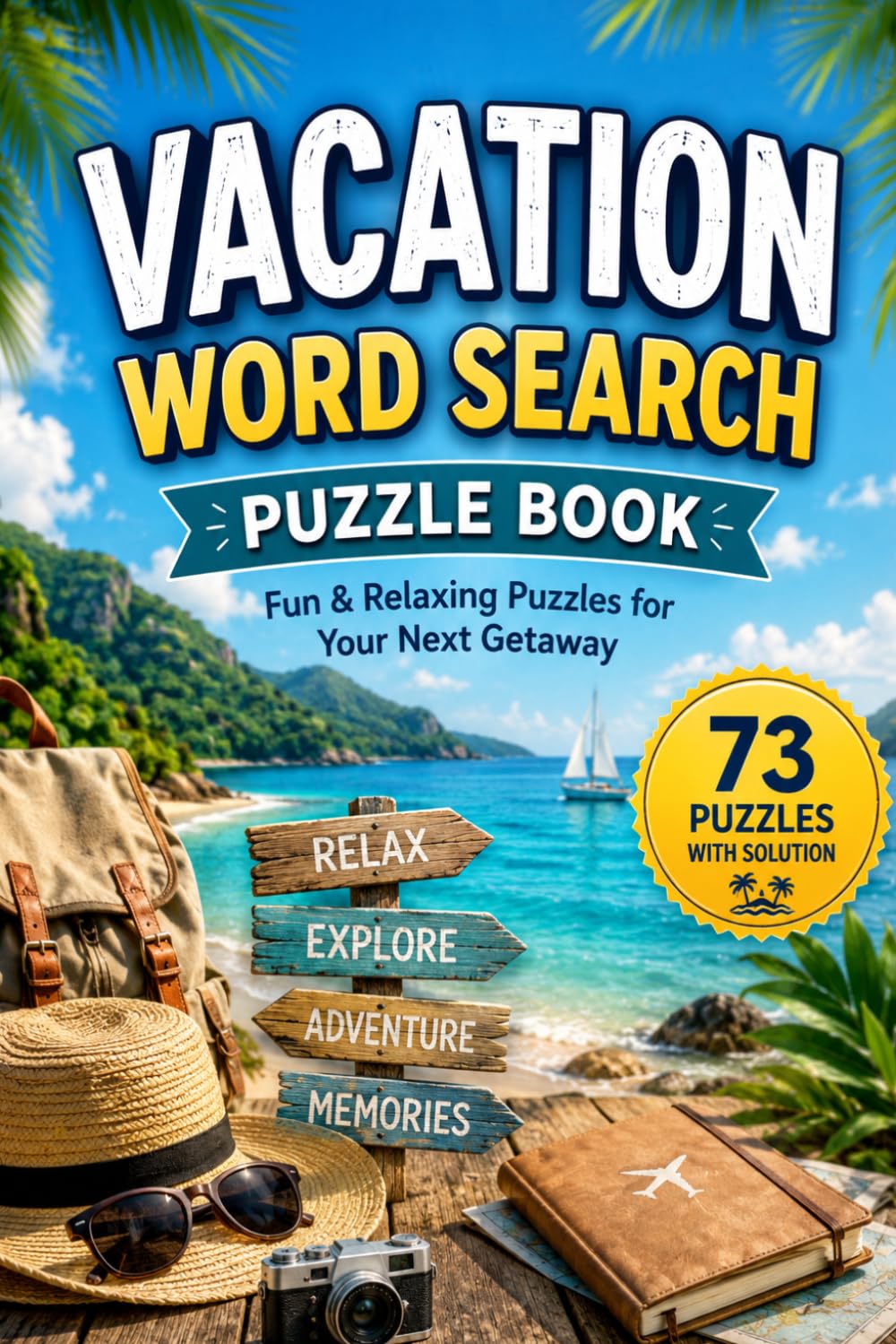 Vacation Word Search Puzzle Book: 73 Travel-Themed Puzzles for Vacation Lovers, Travelers, and Puzzle Fans