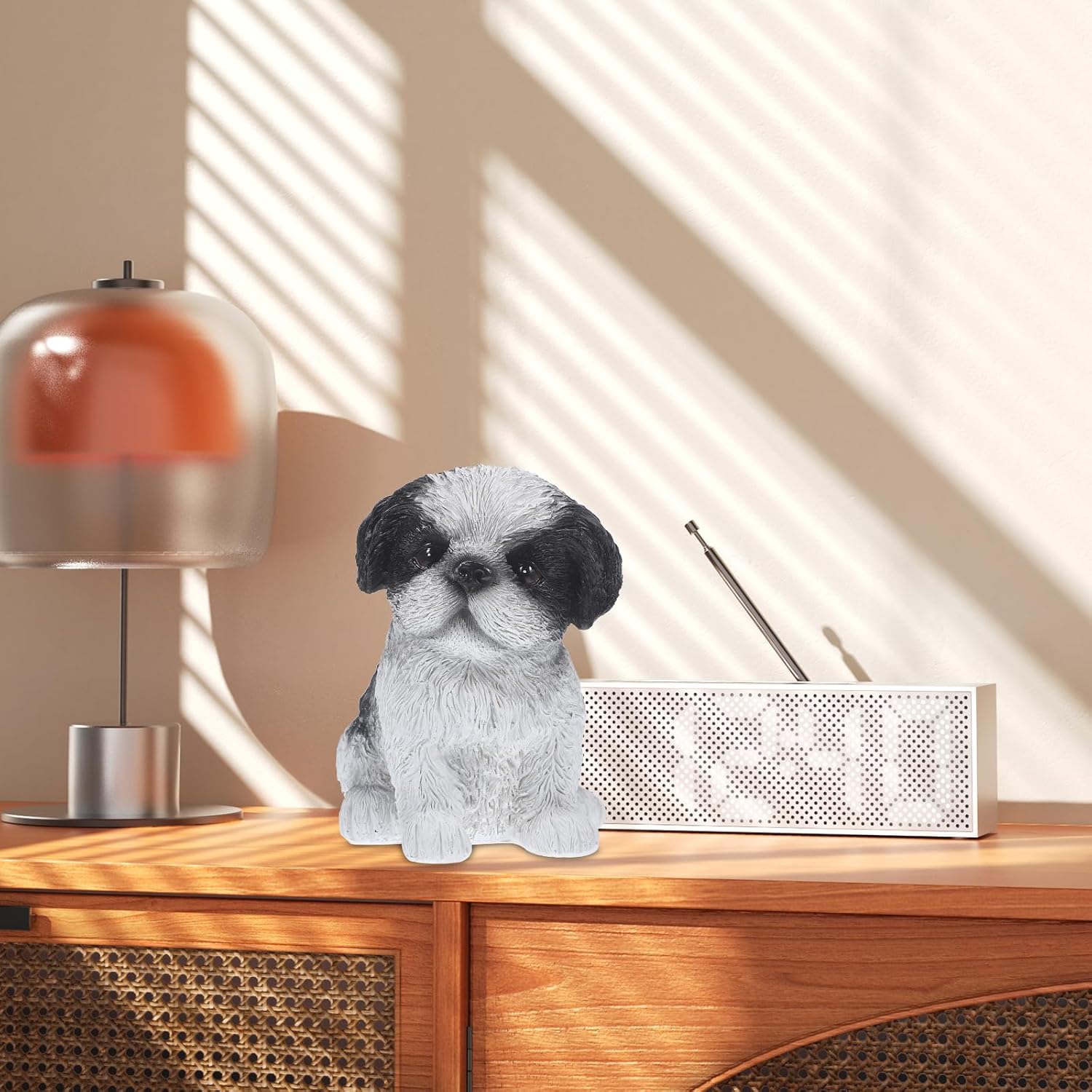 LIFKOME Shih Tzu Ornament Doggy Toy Dog Scene Ornament Cute Statue Lovely Puppy Figurine Desktop Resin Sculpture for Living Room Office Table Decorations Shih Tzu Puppies Toys Outside Toys